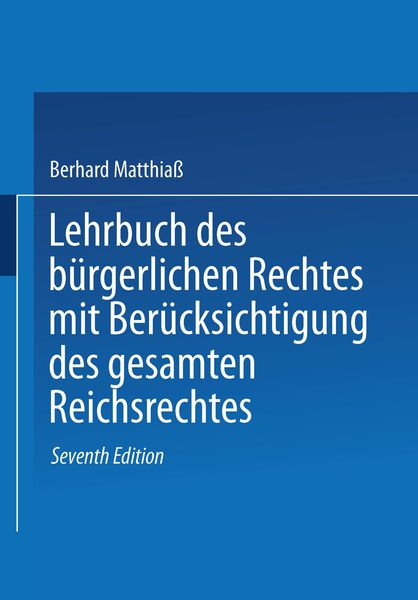 Produktbild: Lehrbuch des B&uuml;rgerlichen Rechtes