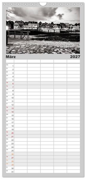 Produktbild: Familienplaner 2027 - Ein Blick auf Husum mit 5 Spalten (Wandkalender, 21 x 45 cm) CALVENDO