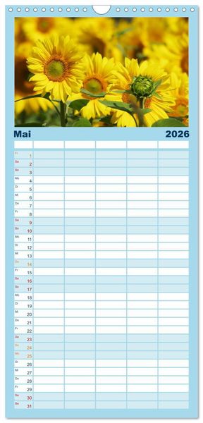 Produktbild: Familienplaner 2026 - Natur Bilder Kalender mit 5 Spalten (Wandkalender, 21 x 45 cm) CALVENDO