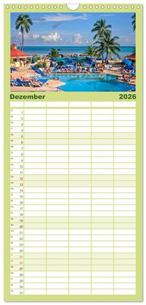 Produktbild: Familienplaner 2026 - Die Westindischen Inseln - Bahamas mit 5 Spalten (Wandkalender, 21 x 45 cm) CALVENDO
