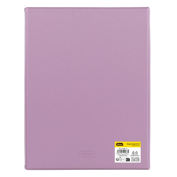 Produktbild: Idena Zeugnismappe Ringbuch mit 10 Klarsichth&uuml;llen 100&micro; pastell lila DIN A4