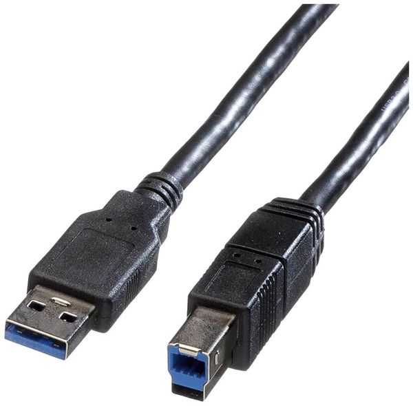 Produktbild: Roline USB-Kabel USB 3.2 Gen1 USB-A Stecker, USB-B Stecker 1.80m Schwarz Geschirmt 11.02.8870