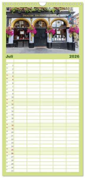 Produktbild: Familienplaner 2026 - Edinburgh - Impressionen aus der schottischen Hauptstadt mit 5 Spalten (Wandkalender, 21 x 45 cm) CALVENDO