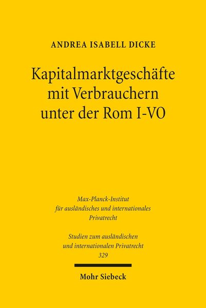 Produktbild: Kapitalmarktgesch&auml;fte mit Verbrauchern unter der Rom I-VO