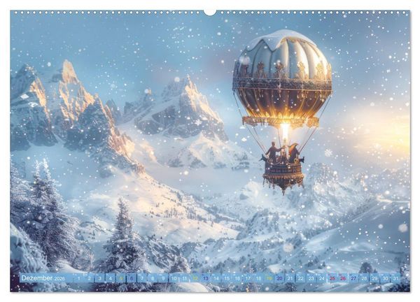 Produktbild: Ballonfahrt - Fantasie Stil (Wandkalender 2026 DIN A2 quer), CALVENDO Monatskalender