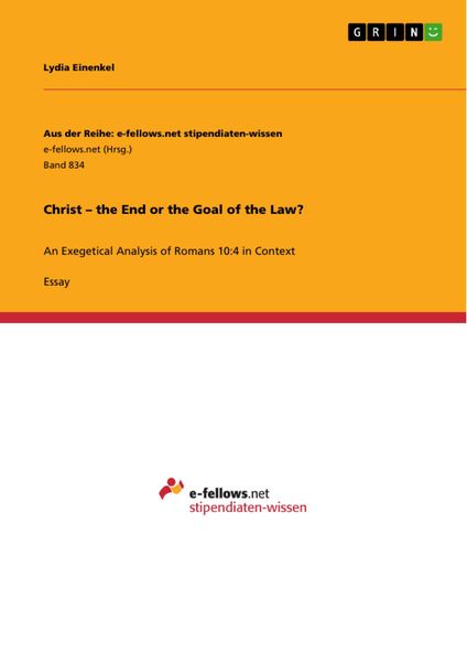 Produktbild: Christ - the End or the Goal of the Law?