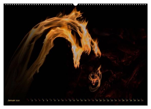 Produktbild: Feuerdrache (hochwertiger Premium Wandkalender 2026 DIN A2 quer), Kunstdruck in Hochglanz