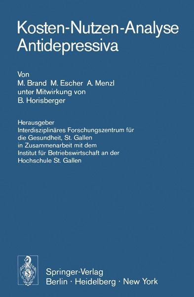 Produktbild: Kosten-Nutzen-Analyse Antidepressiva