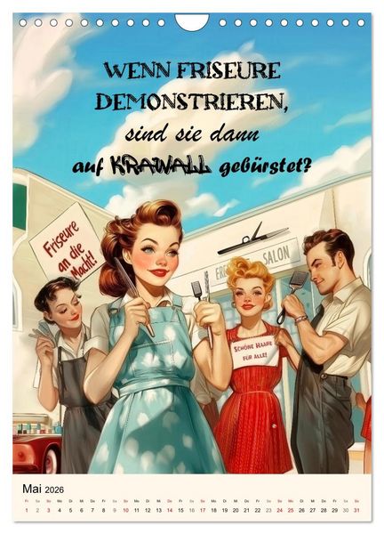 Produktbild: Friseurspr&uuml;che, Spa&szlig; rund um Frisuren, Kamm und Schere (Wandkalender 2026 DIN A4 hoch), CALVENDO Monatskalender