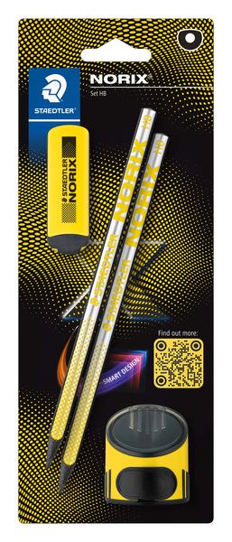 Produktbild: STAEDTLER NORIX&reg; 181, gelb mit 2 Bleistiften HB, 1 Radierer und 1 Einzelspitzdose, 181 SBK2-1