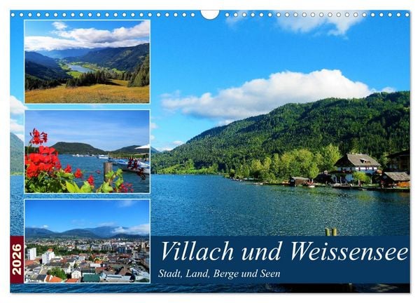 Villach und Weissensee - Stadt, Land, Berge und Seen (Wandkalender 2026 DIN A3 quer), CALVENDO Monatskalender
