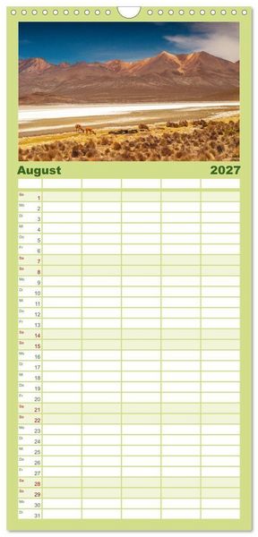 Produktbild: Familienplaner 2027 - Geheimnisvolles Peru mit 5 Spalten (Wandkalender, 21 x 45 cm) CALVENDO