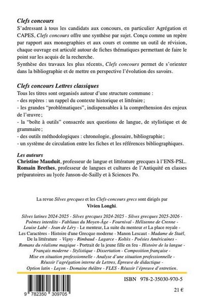 Produktbild: Silves grecques 2025-2026 : Sophocle, Philoct&egrave;te ; Longus, Pastorales