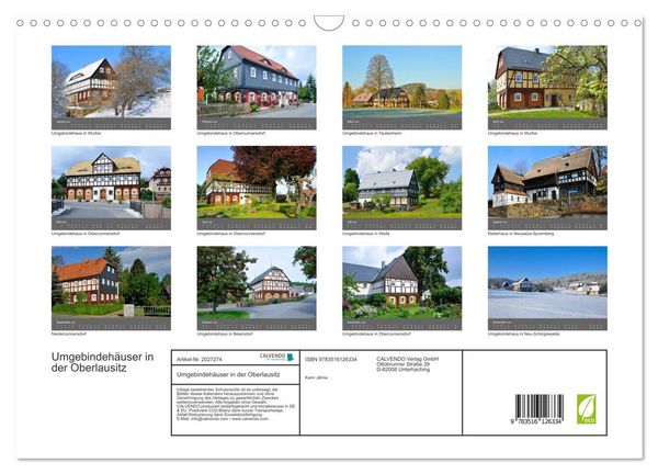 Produktbild: Umgebindeh&auml;user in der Oberlausitz (Wandkalender 2026 DIN A3 quer), CALVENDO Monatskalender