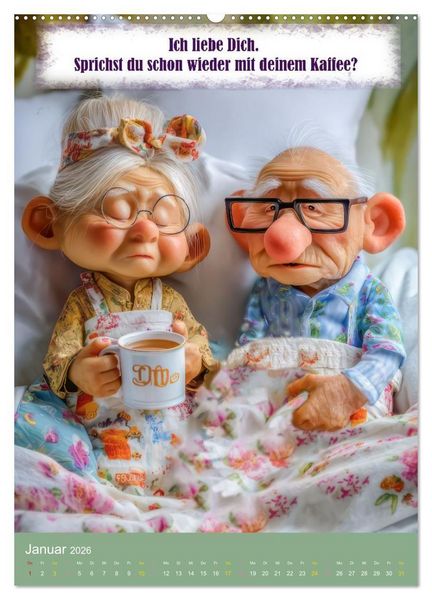Produktbild: Kaffeezeit - Humor und Spr&uuml;che (Wandkalender 2026 DIN A2 hoch), CALVENDO Monatskalender