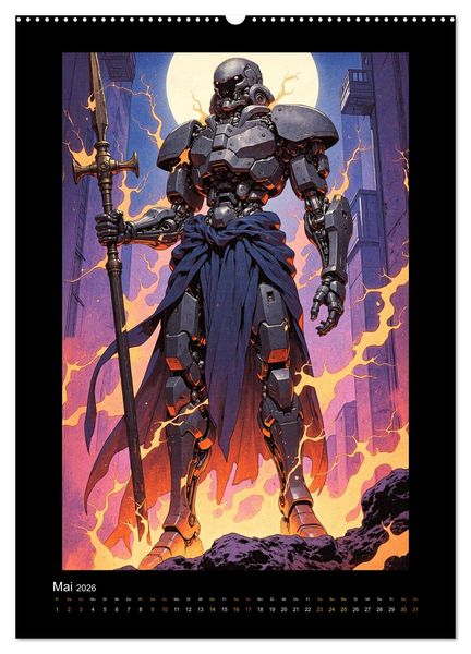 Produktbild: Cybertronic Chaos: Anime-inspirierte KI- Charaktere (Wandkalender 2026 DIN A2 hoch), CALVENDO Monatskalender