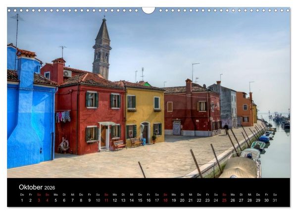 Produktbild: Die bunten H&auml;user von Burano (Wandkalender 2026 DIN A3 quer), CALVENDO Monatskalender