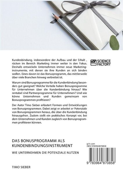 Produktbild: Das Bonusprogramm als Kundenbindungsinstrument
