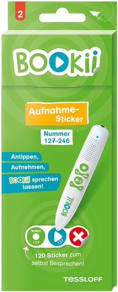 Produktbild: BOOKii&reg; Aufnahme-Sticker neutral Paket 2, Nr. 127-246 (120 St&uuml;ck)