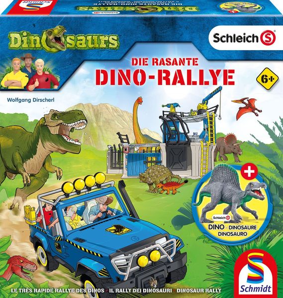 Schmidt Spiele - Schleich, Dinosaurs, Die rasante Dino-Rallye