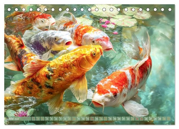 Produktbild: Kois - Ein Juwel unter Fischen (Tischkalender 2026 DIN A5 quer), CALVENDO Monatskalender