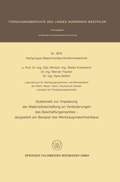 Produktbild: Systematik zur Anpassung der Materialbeschaffung an Ver&auml;nderungen des Beschaffungsmarktes