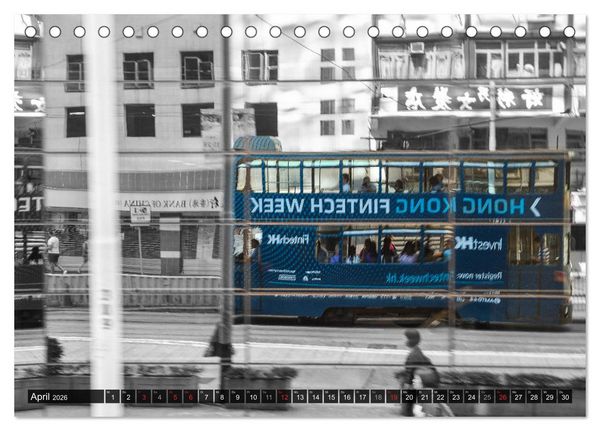 Produktbild: Ding Ding - Hong Kong's Tramways (Tischkalender 2026 DIN A5 quer), CALVENDO Monatskalender