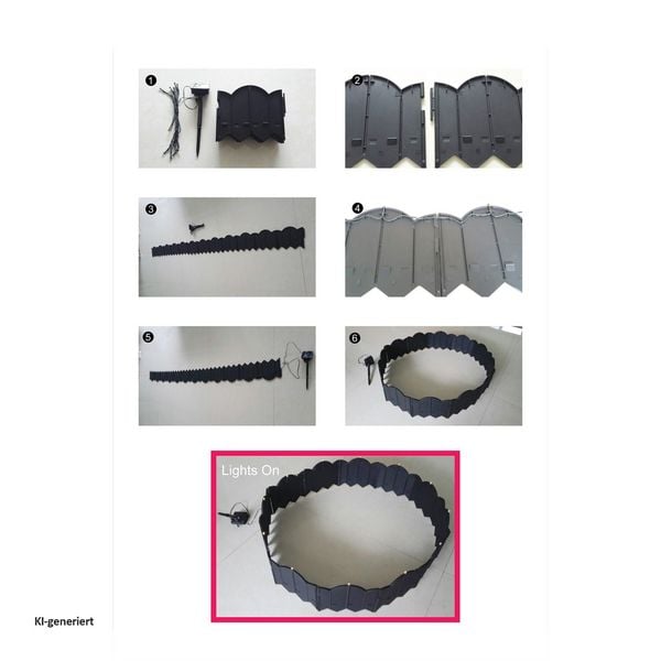 Produktbild: HTI-Living HTI-Living Beeteinfassung 500 cm Zierzaun Cloud mit Beleuchtung