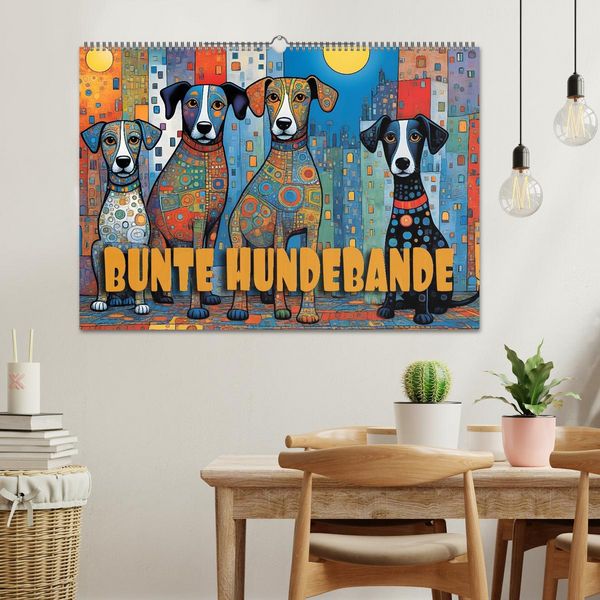 Produktbild: Bunte Hundebande (Wandkalender 2026 DIN A2 quer), CALVENDO Monatskalender