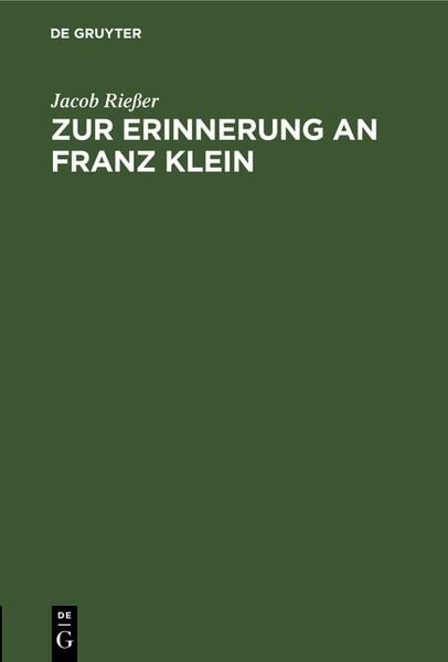 Produktbild: Zur Erinnerung an Franz Klein
