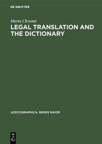 Produktbild: Legal Translation and the Dictionary