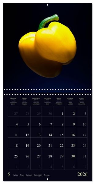 Produktbild: Les l&eacute;gumes hauts en couleur (Calendrier mural carr&eacute; 2026 30x30 cm) Calendrier double avec une page pour vos prises de notes