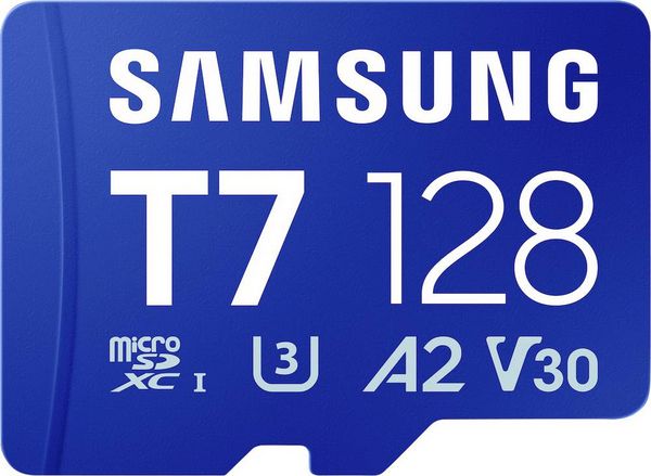 Produktbild: Samsung T7 microSDXC-Karte Retail 128 GB UHS-I U3, A2 Application Performance Class, Class 10, v30 Video Speed Class