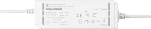 Produktbild: TRU COMPONENTS TC-YCL150-24008330 LED-Trafo IP67 Konstantspannung 200W 8.33A 24 V/DC 1St.