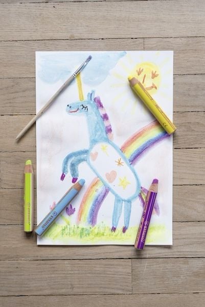 Produktbild: Buntstift, Wasserfarbe & Wachsmalkreide - STABILO woody 3 in 1 - 18er Pack mit Spitzer und Pinsel - mit 18 verschiedenen Farben