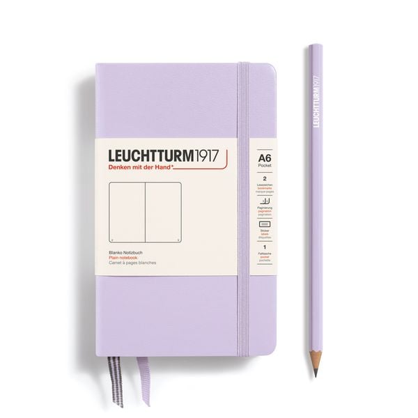 Produktbild: LEUCHTTURM1917 Notizbuch Pocket (A6), Hardcover, 187 nummerierte Seiten, Lilac, Blanko