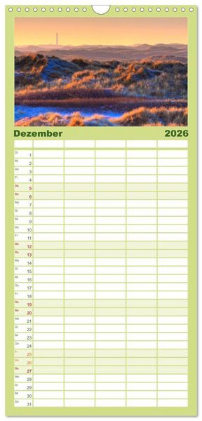 Produktbild: Familienplaner 2026 - Sehnsucht D&auml;nemark - Danmark mit 5 Spalten (Wandkalender, 21 x 45 cm) CALVENDO