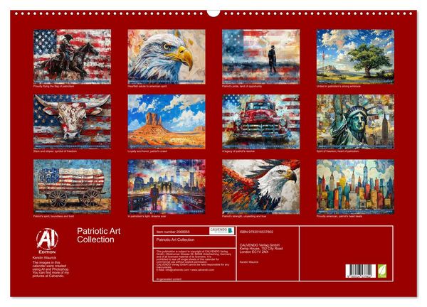 Produktbild: Patriotic Art Collection (Wall Calendar 2026 DIN A2 landscape), CALVENDO 12 Month Wall Calendar