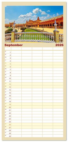Produktbild: Familienplaner 2026 - Andaluc&iacute;a - Buenos D&iacute;as mit 5 Spalten (Wandkalender, 21 x 45 cm) CALVENDO