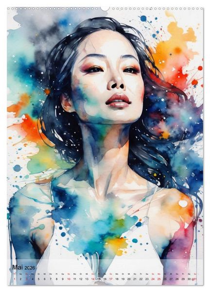 Produktbild: Aquarell-Frauenportr&auml;ts (hochwertiger Premium Wandkalender 2026 DIN A2 hoch), Kunstdruck in Hochglanz