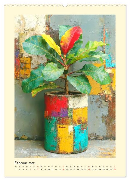 Produktbild: Pflanzenkunst. Mediterrane Farbakzente und florale Moderne (Wandkalender 2027 DIN A2 hoch), CALVENDO Monatskalender