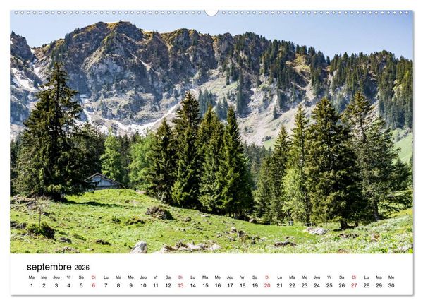 Produktbild: Randonn&eacute;es en Suisse alpages valaisans (Calendrier mural 2026 DIN A2 vertical) calendrier de bureau