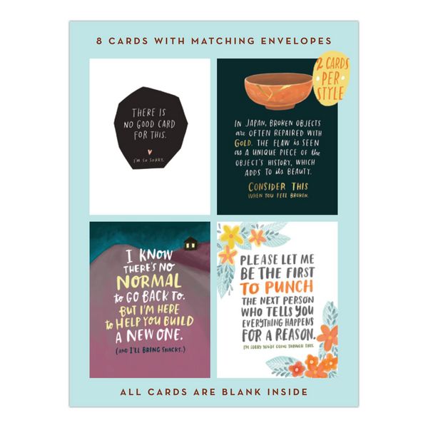 Produktbild: Empathy Cards, Box of 8 Assorted Sympathy Cards, Loss & Thinking of You Cards & Get Well Soon Gifts for Women (8 Blank Note Cards & Envelopes, 4 Different Inspirational Messages)