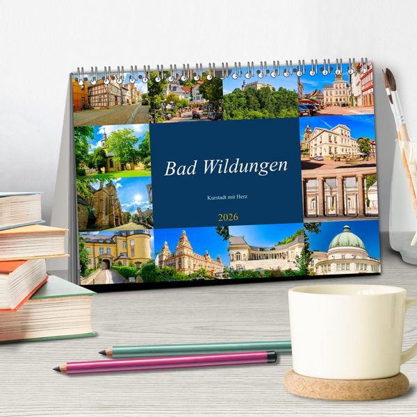 Produktbild: Bad Wildungen, Kurstadt mit Herz (Tischkalender 2026 DIN A5 quer), CALVENDO Monatskalender