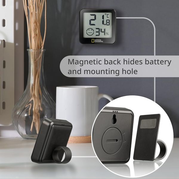 Produktbild: National Geographic 9070210 - Thermo-/Hygrometer Tempy 4er-Set, Pr&auml;zise Raumklima &Uuml;berwachung, Temperatur- und Luftfeuchtigkeitsmessger&auml;t