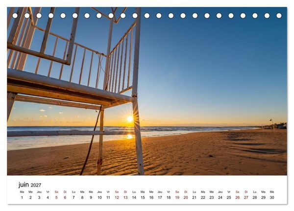 Produktbild: Couchers de soleil magiques &ndash; Jeux de lumi&egrave;re entre ciel et terre (Calendrier de bureau 2027 DIN A5 vertical), CALVENDO calendrier mensuel