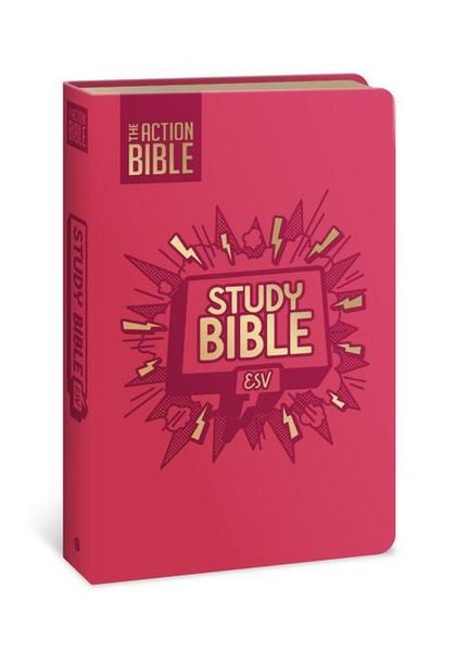 Produktbild: The Action Bible Study Bible Esv, Leathersoft, Pink, Full Color