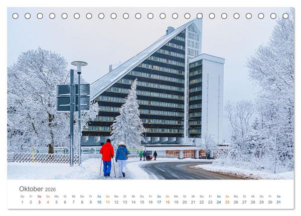 Produktbild: Oberhof - Urlaubsparadies am Rennsteig (Tischkalender 2026 DIN A5 quer), CALVENDO Monatskalender