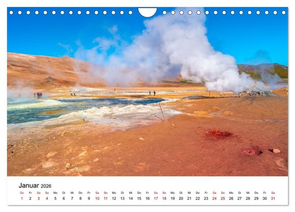 Produktbild: Island, Land aus Feuer und Eis: Sich st&auml;ndig neu formende Erde (Wandkalender 2026 DIN A4 quer), CALVENDO Monatskalender