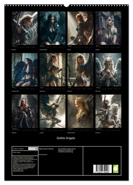 Produktbild: Gothic Angels (hochwertiger Premium Wandkalender 2027 DIN A2 hoch), Kunstdruck in Hochglanz